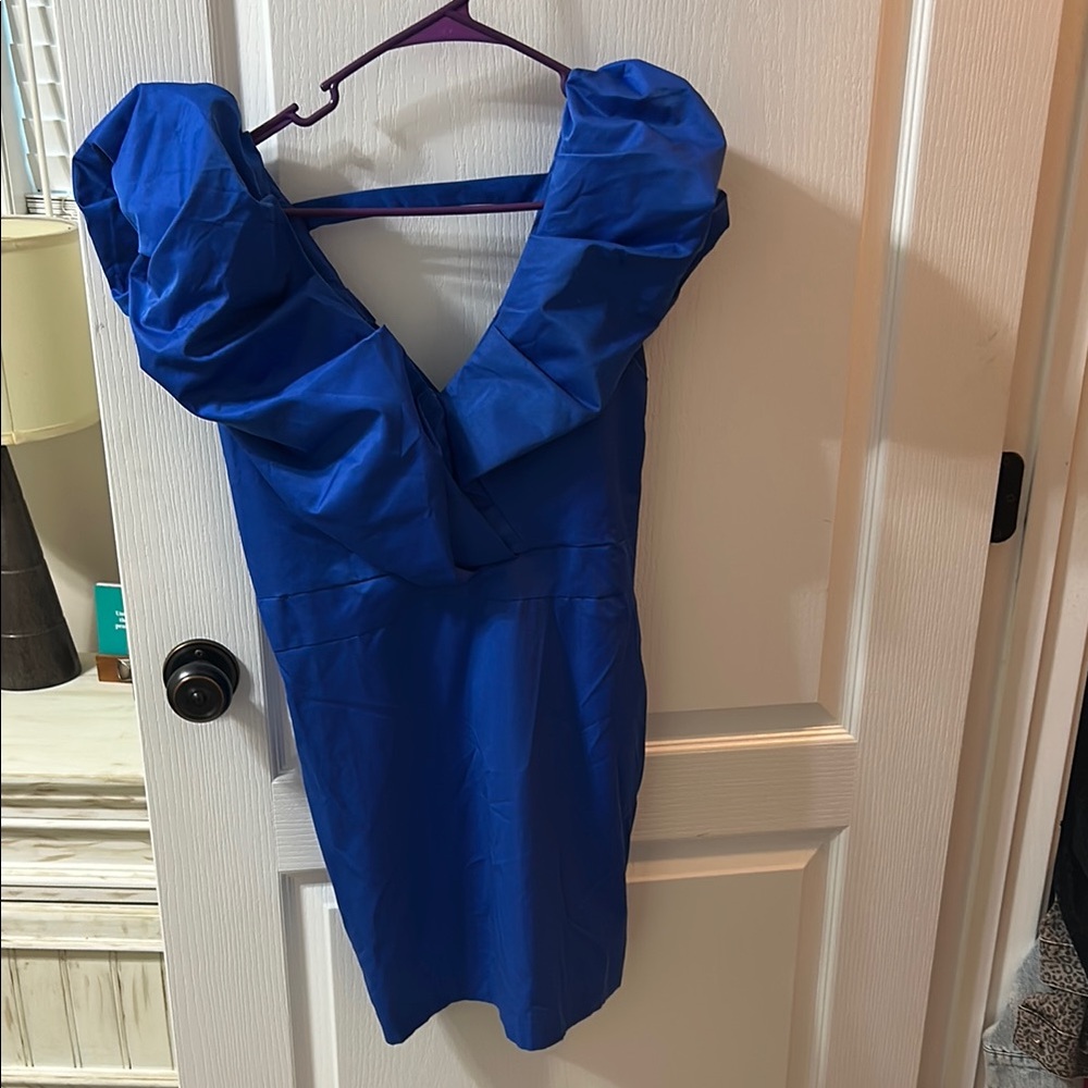 DO+BE Blue Ruffled Bodycon Mini Dress